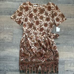 Vintage 90s Liz Claiborne 100% SILK Paisley Sheath Dress